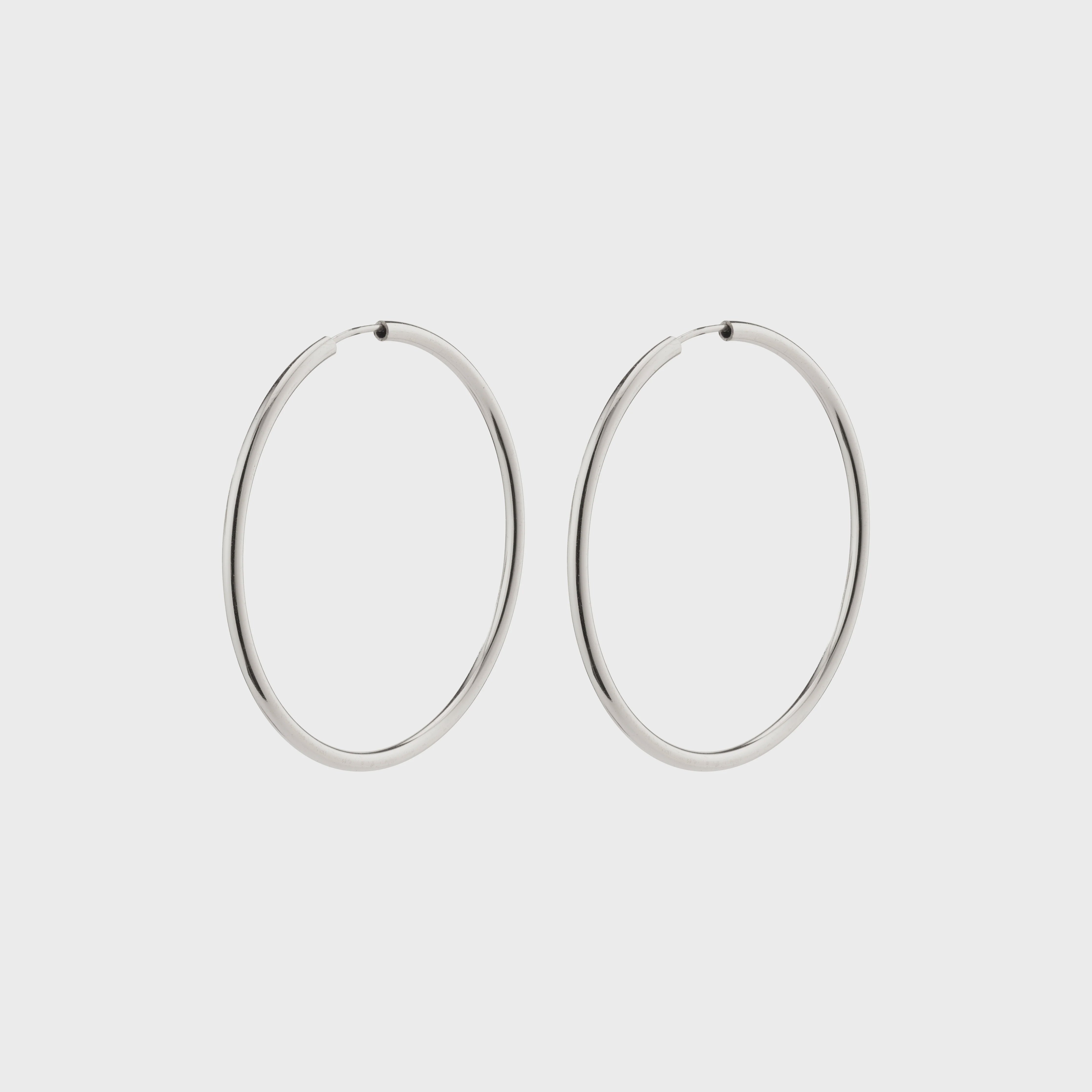 Pilgrim April Medium-Size Hoop Earrings Silver-Plated