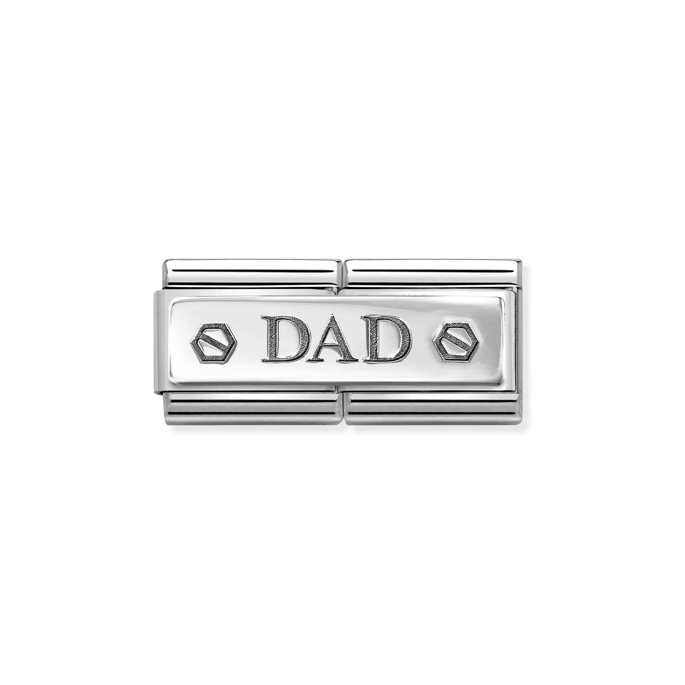 Nomination Double Silver Dad Charm