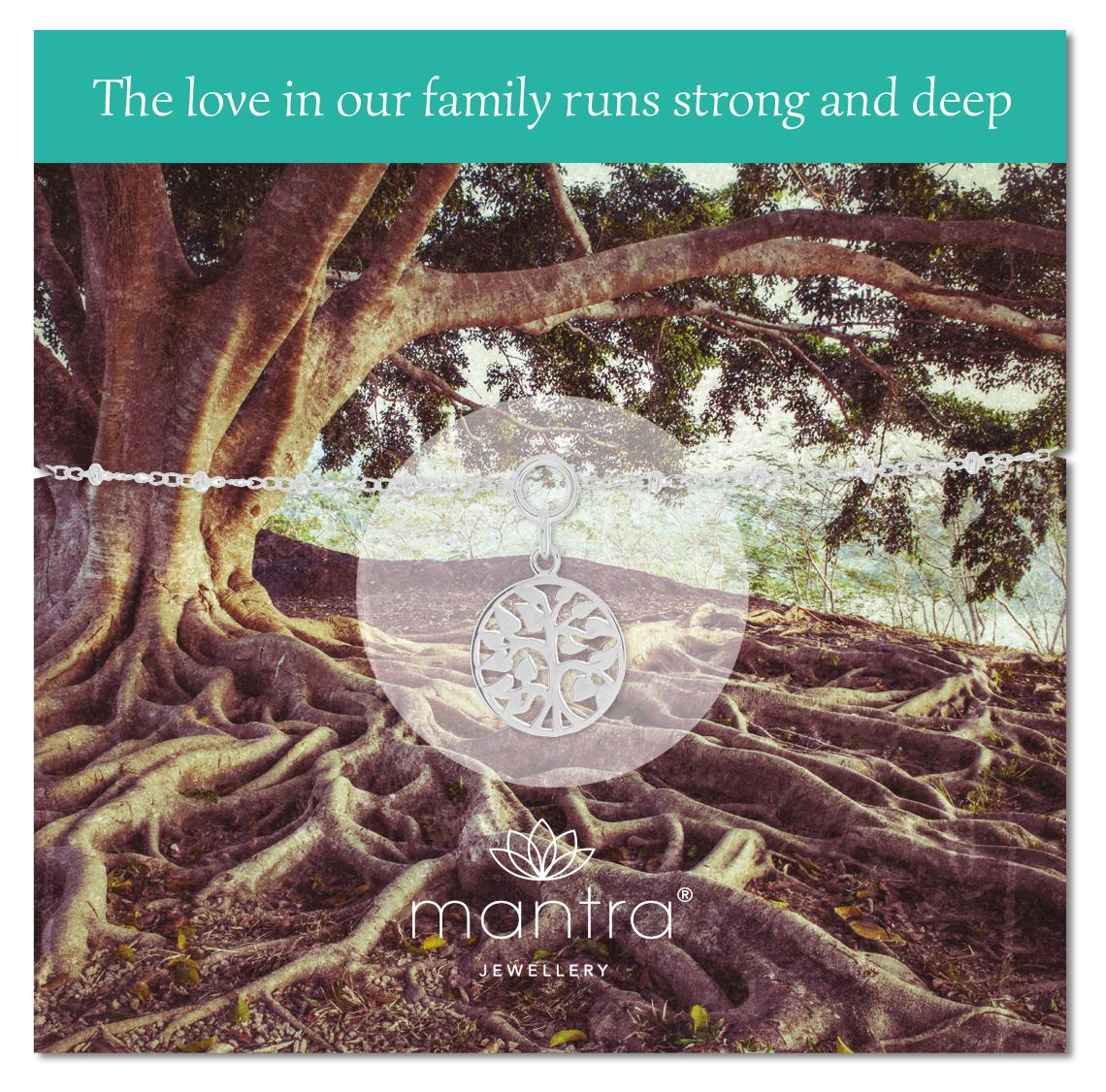 Mantra Family Tree Bracelet | Sterling Silver