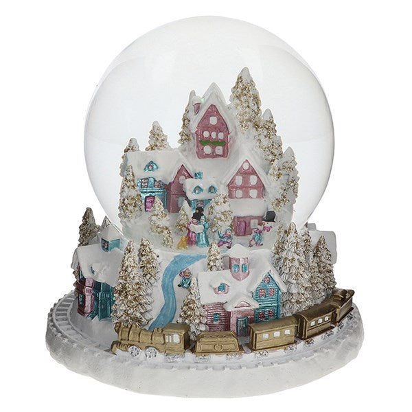 Deluxe Snowglobe Xmas Train Pastel