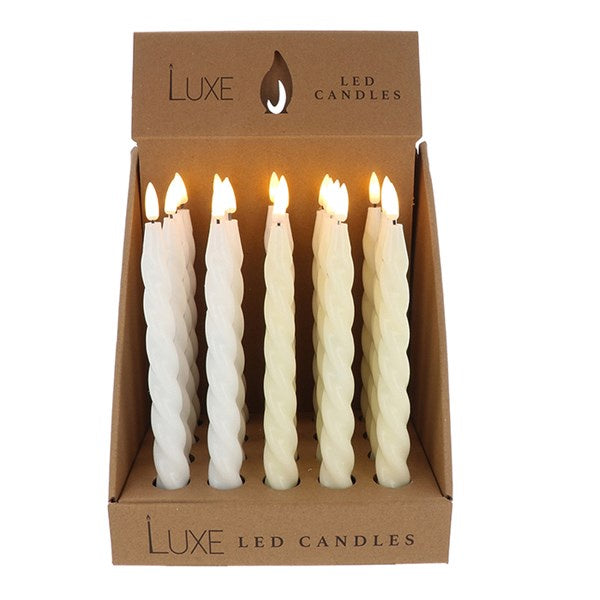 Luxe LED Twist Candle Cream 2 pack