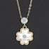 Clover Mother of Pearl Crystal Gold Plated Necklace Natural