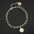 Clover Mother of Pearl Crystal Gold Plated Bracelet Natural