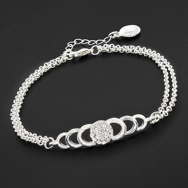 Silver Ice Silver Plated Circles Bracelet