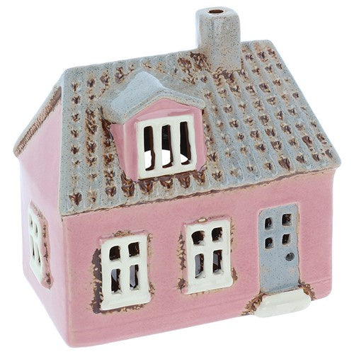Village Pottery Tiled House Pink Tealight