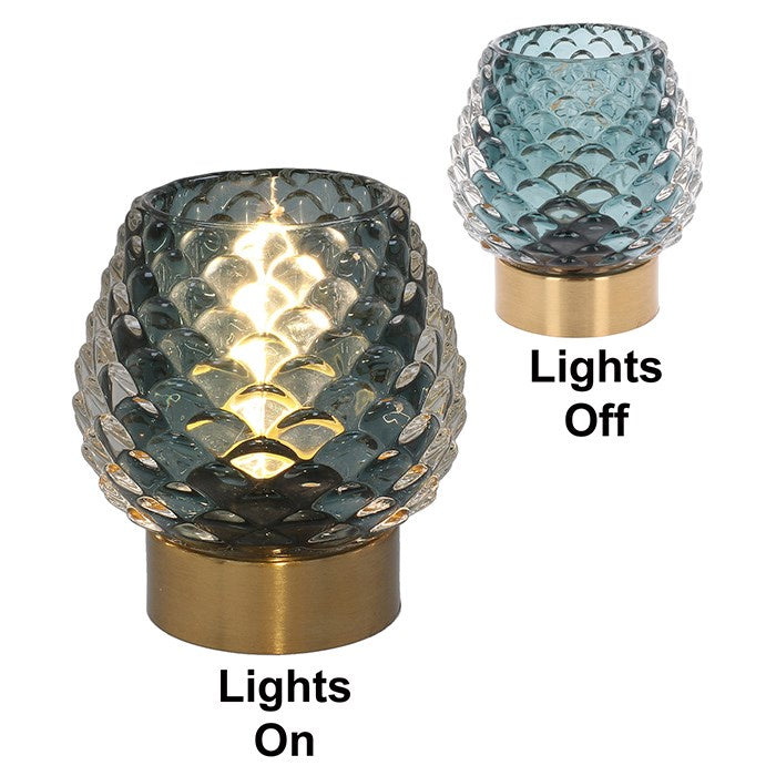 Luxe LED Lamp Pine Cone Blue