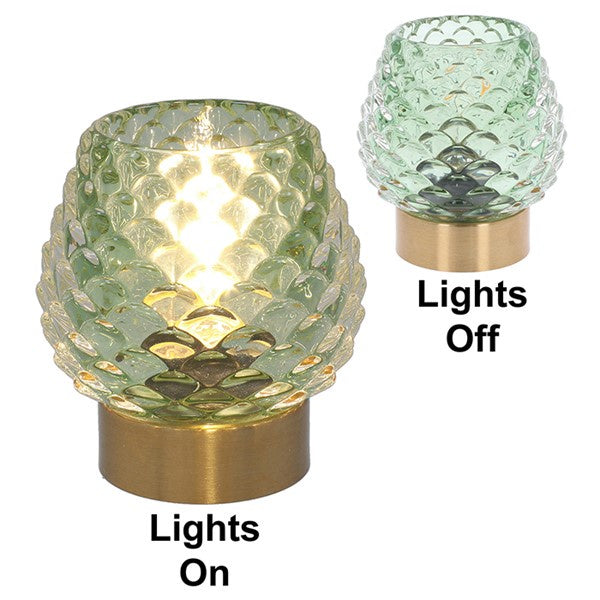 Luxe LED Lamp Pine Cone Green