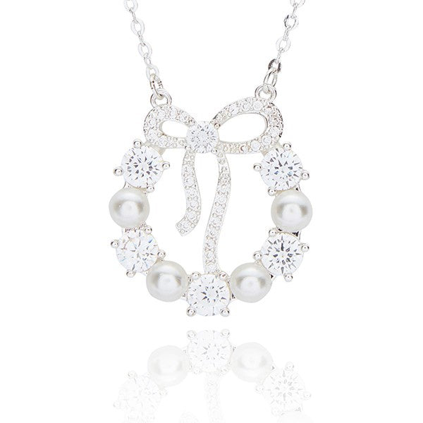 Pearl Wreath Silver Plated Necklace