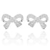 Eternal Bow Sparkle Bow Silver Plated Stud Earrings