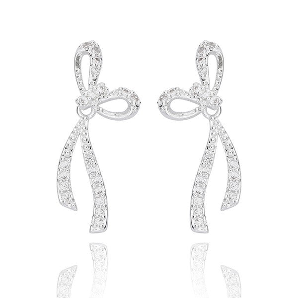 Eternal Bow Glam Bow Silver Plated Earrings