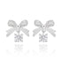 Eternal Bow Suspended Crystal Silver Plated Earrings