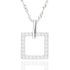 Geometric Sparkle Square Silver Plated Necklace