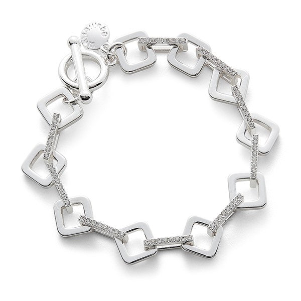 Geometric Contemporary Silver Plated Bracelet