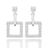 Geometric Sparkle Square Silver Plated Earrings