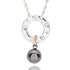 Mixed Metal Circle Hanging Ball Necklace