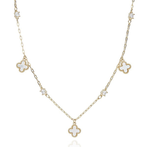 Clover Elegance Mother Of Pearl Necklace
