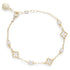 Clover Elegance Mother Of Pearl Gold Plated Bracelet Cream