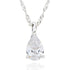 Pure Elegance Glam Teardrop Silver Plated Necklace