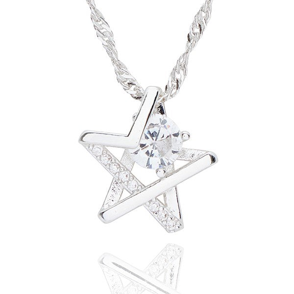 Celestial Crossover Star Silver Plated Necklace