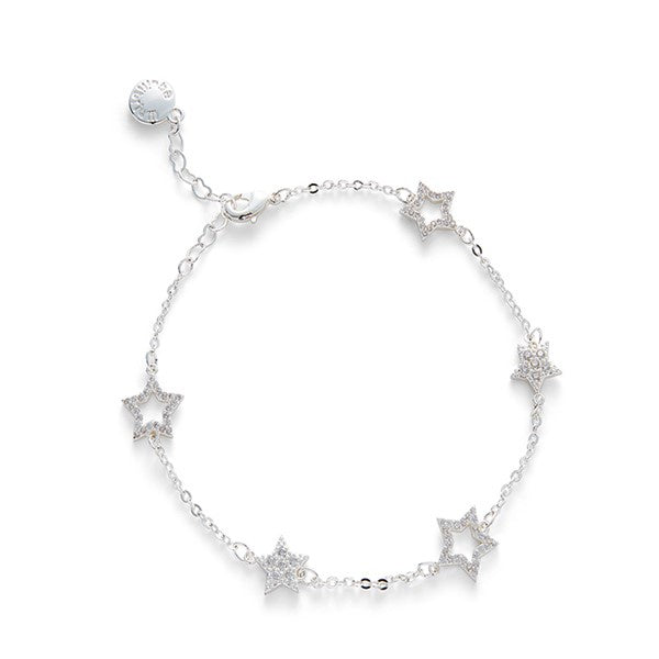 Celestial Sparkle Stars Silver Plated Bracelet