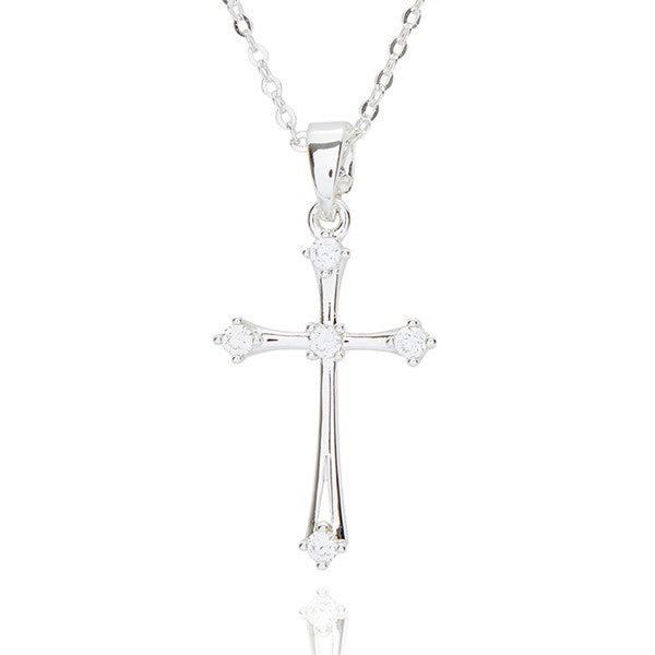 Elegant Silver Plated Cross Necklace