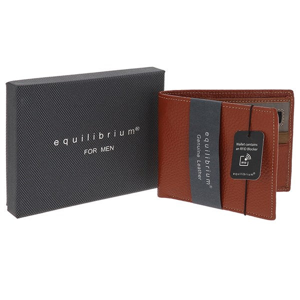 EQ For Men Colour Inside Leather Wallet Tan