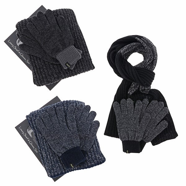 EQ For Men Flecked Scarf Glove Set