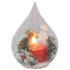 Frosty Xmas LED Candle Teardrop Large