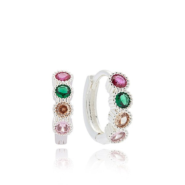 Glam Rox Elegant Silver Plated Hoop Earrings