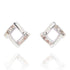 Geometric Baguette Square Silver Plated Earrings