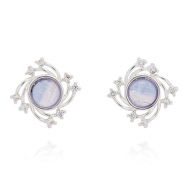 Candy Sparkle Swirl Silver Plated Earrings