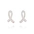 Kiss Pave Looped Silver Plated Stud Earrings