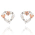 Polished Two Tone Floral Heart Earrings