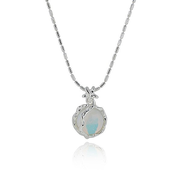 Moonstone Eclipse Silver Plated Necklace