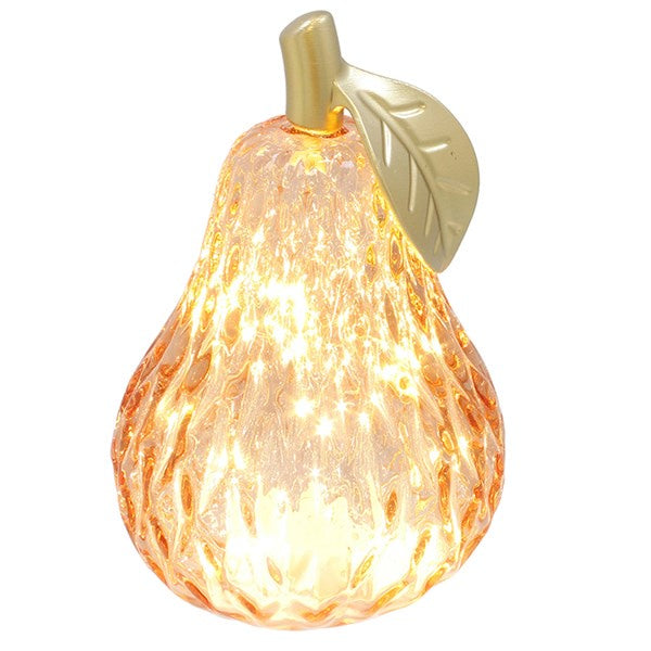 Diamond Cut LED Pear Large Amber