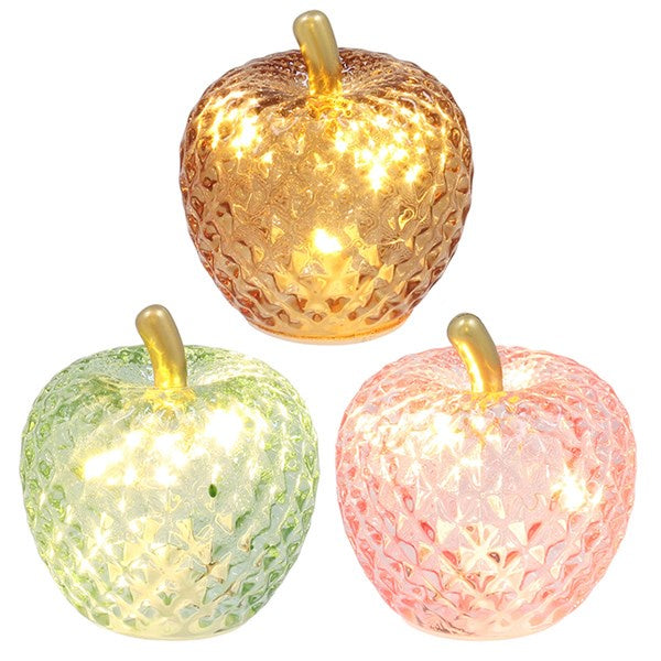 Diamond Cut LED Apple Small Assorted Colours