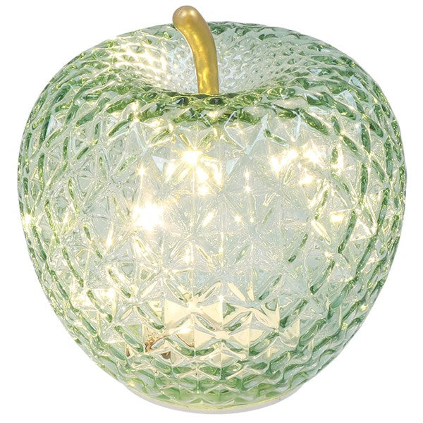 Diamond Cut LED Apple Large Green