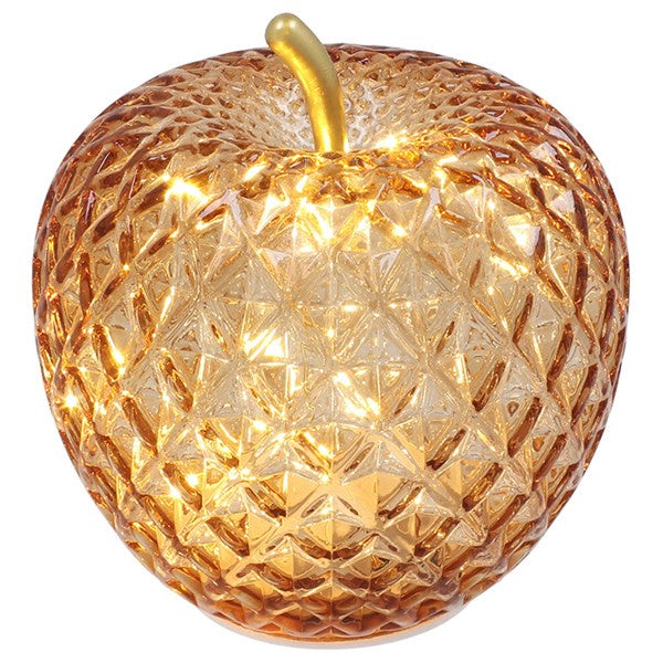 Diamond Cut LED Apple Large Amber