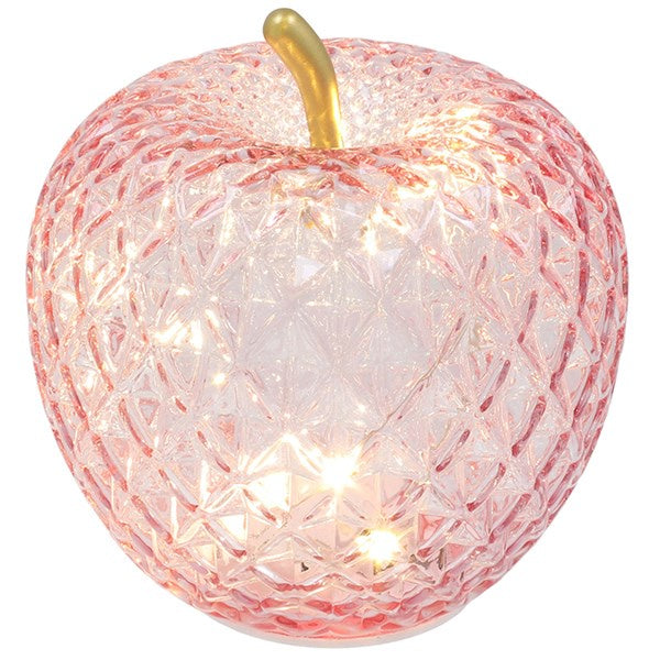 Diamond Cut LED Apple Large Pink