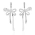 Eternal Bow Heart Chic Silver Plated Earrings