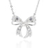 Eternal Bow Ornate Sparkle Silver Plated Necklace