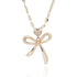 Eternal Bow Glam Heart Gold Plated Necklace