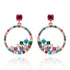 Glam Rox Gold Plated Circle of Colour Earrings