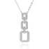 Geometric Modern Pave Silver Plated Necklace