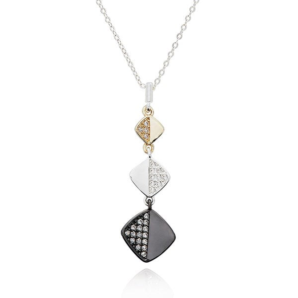 Mixed Metal Three Drops Necklace