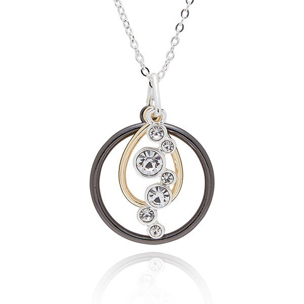 Mixed Metal Sparkle Waterfall Necklace