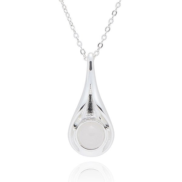 Gemstone Silver Plated Suspended Necklace Rose Quartz