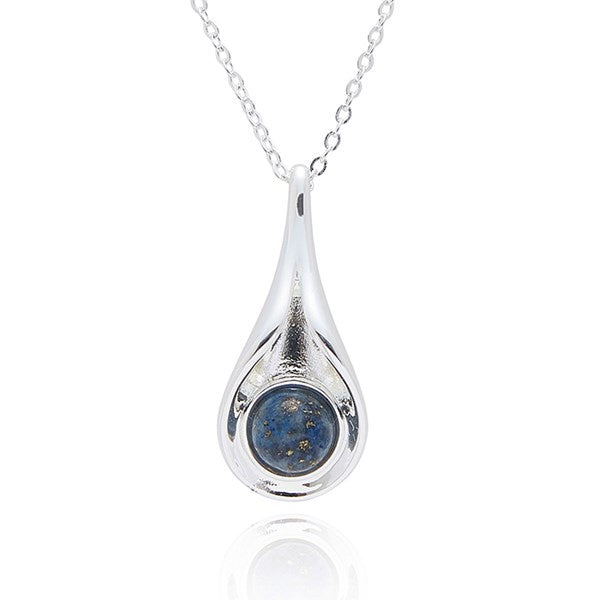Gemstone Silver Plated Suspended Necklace Lapis Lazulli