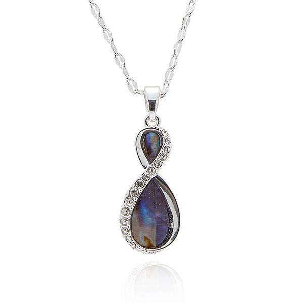 Paua Shell Infinity Silver Plated Necklace