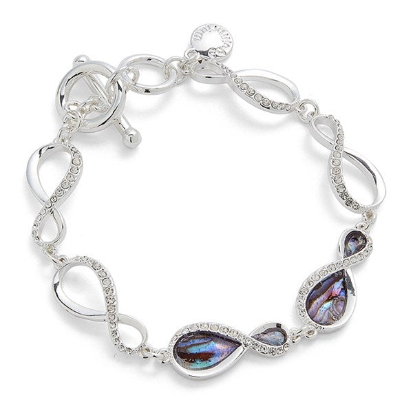 Paua Shell Infinity Silver Plated Bracelet